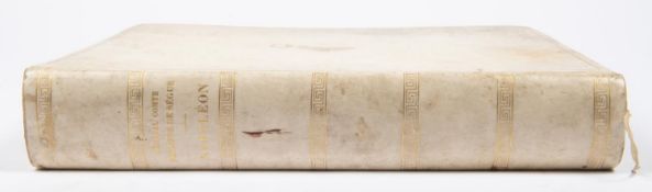 A large vellum covered deluxe volume "Napoleon, texte tire de la Campagne de Russie 1812" by General