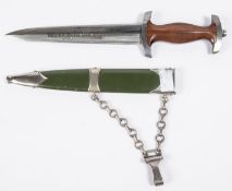 A Third Reich NPEA Student's dagger, by WMW (Waffenfabrik Max. Weyersberg), in a probably