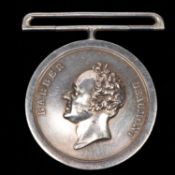 Duke of Cumberland's Sharpshooters: a struck silver medal, obverse bust left with legend "Barber
