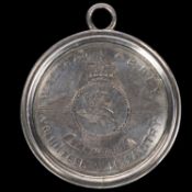 Waltham Abbey Volunteer Infantry, engraved silver circular medal, obverse: lion rampant left in