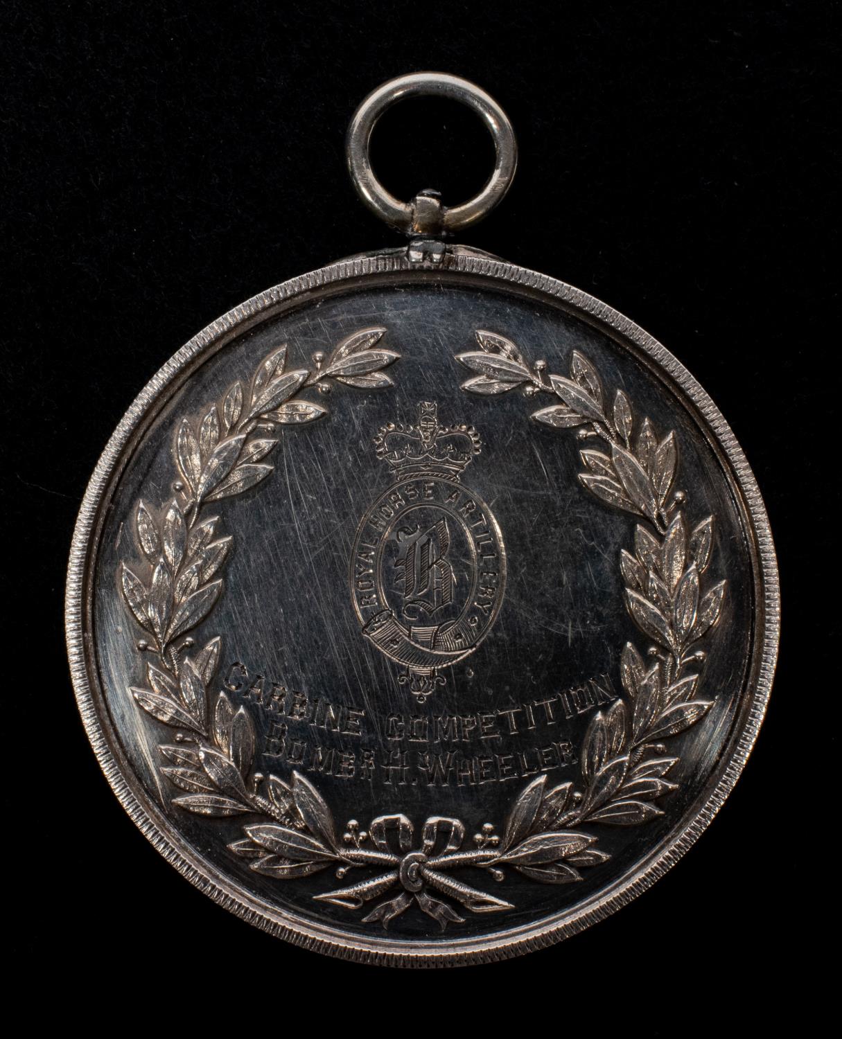 A Royal Horse Artillery large silver shooting medal, obverse head of Victoria left with legend " - Image 2 of 3