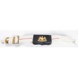 A good post 1953 Household Cavalry officers' white buff leather shoulder belt and pouch, brass