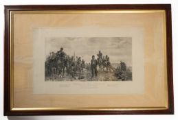 A large Victorian engraving "Balaklava The Return, 25th October 1854, The Charge of the 600",