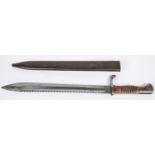 A German M1898 bayonet, saw back blade 14½" by "Weyersberg Kirschbaum & Cie Solingen", the hilt with