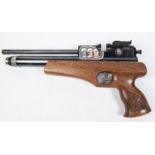 A .177" PB compressed air magazine air pistol, number 0070, marked "Max fill 200 bar", with