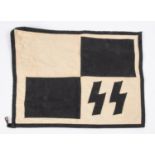 A Third Reich double sided SS vehicle pennant, with applied SS runes on black and white quartered