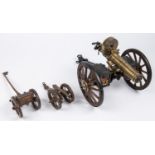 A decorative model of an 1883 Gatling gun, "Bull Pup" type, overall 14", barrel 8½", constructed