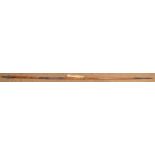 A 19th century bamboo cavalry lance, 108" (9') overall, branded "9 LRS" in several places, with