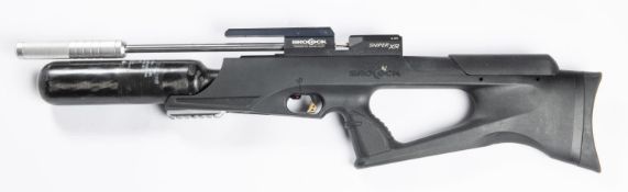 A .177" Brocock Sniper XR pre charged pneumatic air rifle, number SLO576, with matt black plastic