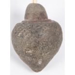 A medieval Middle Eastern "Greek Fire" pottery hand grenade, of "lotus" form, with simple