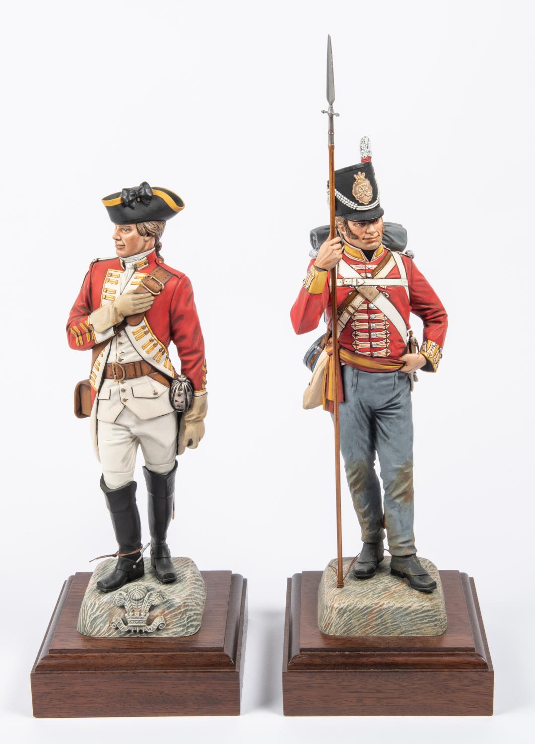 A good Charles Stadden figurine of an Infantry Officer of a Welsh Regiment c 1760 13½"; also a