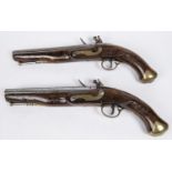 A brace of 10 bore military pattern flintlock merchant ship's pistols, by Williams & Powell (