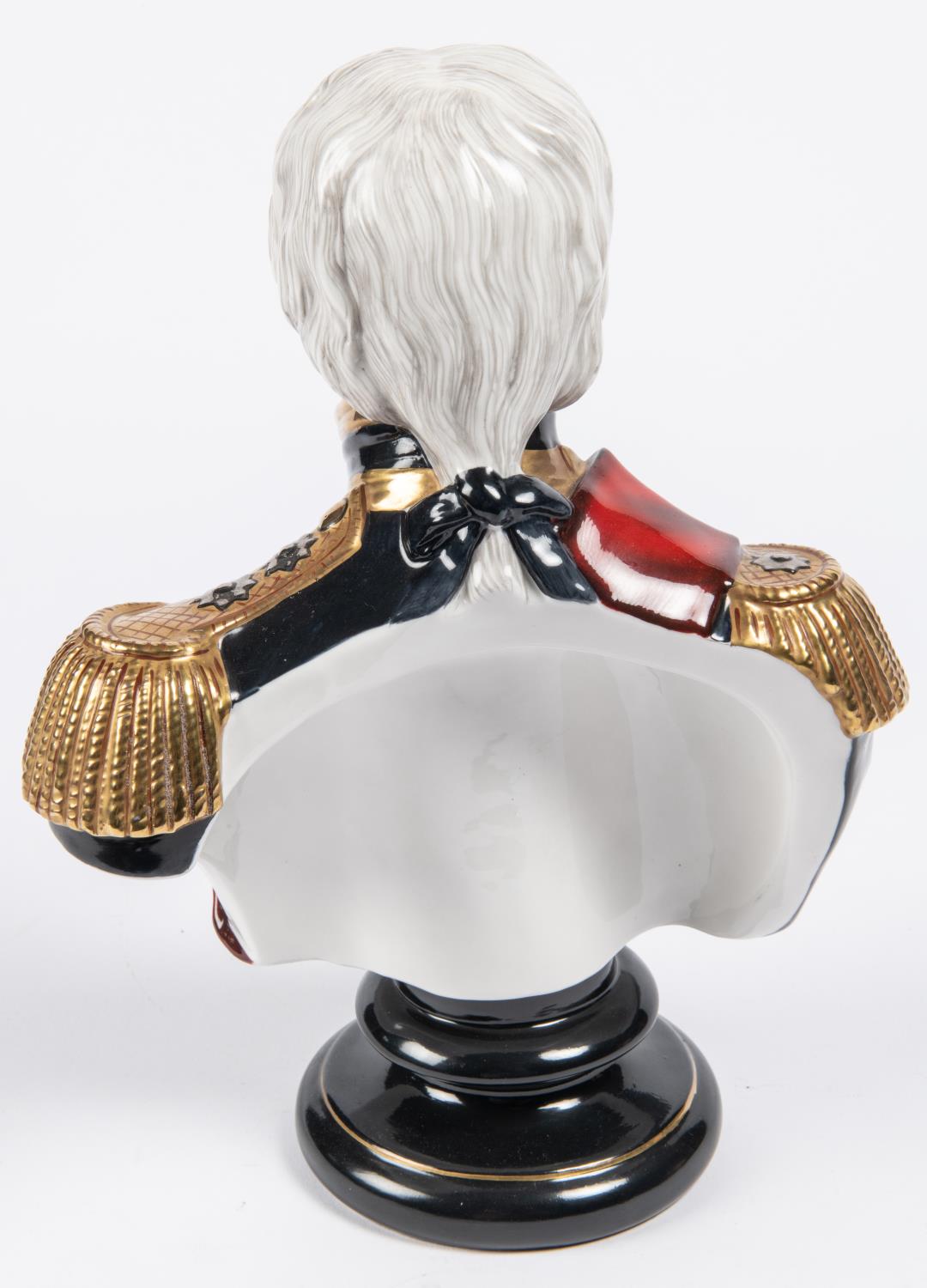 A Michael Sutty Fine China bust of Nelson, in uniform with decorations, number 148 of a limited - Image 2 of 3