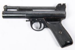 A .177" pre war "slant grip" Webley Mark I air pistol, number 56335, the left side marked "Webley