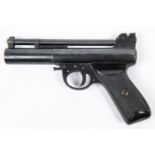 A .177" pre war "slant grip" Webley Mark I air pistol, number 56335, the left side marked "Webley