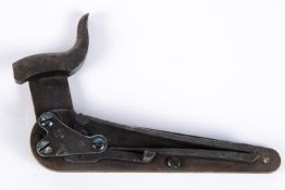 A detached lock from a Starr Arms Co breech loading percussion carbine, stamped "Starr Arms Co.