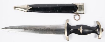 A good copy of a Third Reich 1933 pattern SS dagger, with makers mark of Josef Wolf, Muncheon Au, in