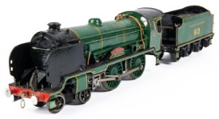 An O gauge clockwork Southern Railway Schools Class 4-4-0 tender locomotive, Christ's Hospital