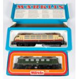 2 Marklin 'HO' gauge Locomotives. DB class 103 Co-Co Electric Locomotive with twin pantographs (