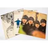 3x The Beatles LP record albums. Revolver, PCS7009 YEX605-2. Help! PCS3071 YEX168-2. Beatles For