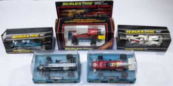 5x Scalextric cars. Including; Spinning Super Stox (C285). Porsche Turbo 935 (C125). Ferrari