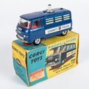Corgi Commer Police Van (464). In dark metallic green with 'County Police' to sides, with battery