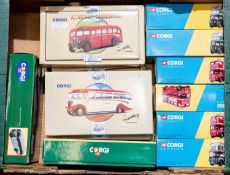 12 Corgi Classic Code 3 Buses & Coaches. Bedford OB, modified to be open sided with vista roof,