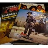 Approx 65 LP records, mainly 1970s-1980s rock and pop, including; 7x Bo Diddley; Bo Diddley Is A Gun