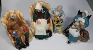 4x Royal Doulton figurines. A Penny's Worth (HN2408). Nanny (HN2221). Forty Winks (HN1974). Uncle