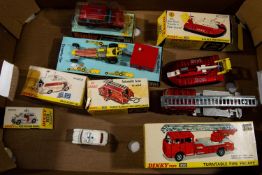 7x Dinky Toys. Including; Fire Chief's Car (195), in metalic red. Police Mini Cooper S (250). Ford