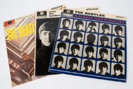 3x The Beatles LP record albums. With the Beatles, PCS3045 YEX110-2. Please Please Me, PCS 3042