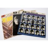 3x The Beatles LP record albums. With the Beatles, PCS3045 YEX110-2. Please Please Me, PCS 3042