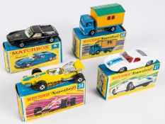 4 Matchbox Superfast. No.60 Office Site Truck. In blue with 2 rivet plated base, with deep yellow/