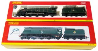 2 Hornby 'OO' gauge Locomotives. BR SR Battle of Britain class 4-6-2 Tender Locomotive, '