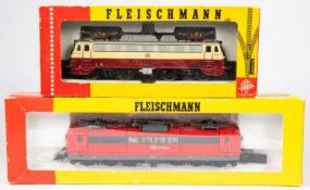 2 Fleischmann 'HO' gauge Electric Locomotives. A DB class 151 Co-Co Electric Locomotive (4383). RN