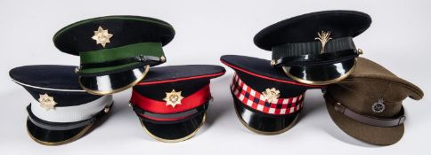 A post 1953 ORs Blues and Royals khaki SD cap, ORs blue SD caps of the Coldstream, The Scots,