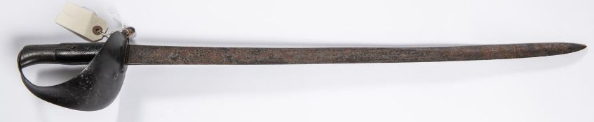 A scarce Royal Navy cutlass bayonet for the Enfield rifle, single edged blade 26¾", steel hilt