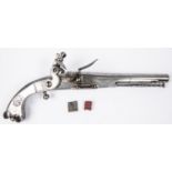 A scarce 24 bore Scottish type military flintlock belt pistol for Highland Regiments; 12½"