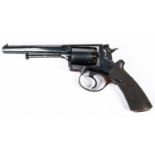 A 5 shot 54 bore Beaumont Adams double action revolver, barrel 5½", London proved, the top strap