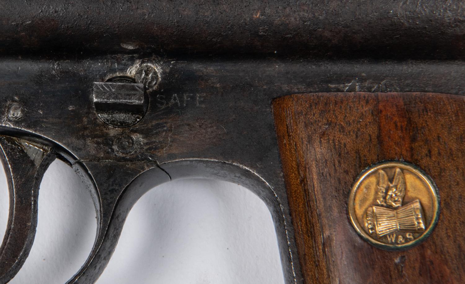 A rare 1st pattern 2nd type Webley Mark I air pistol, with double barrel retaining spring clips, - Image 4 of 4