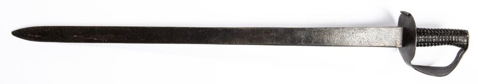 A scarce 1804 pattern naval cutlass, blade 29" engraved with crown and "GR", ribbed iron grip and