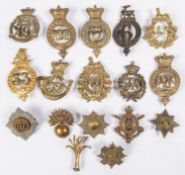 A Royal Scots WOs glengarry/cap badge, OR's cap badges of the Grenadier, Coldstream, Scots, Welsh