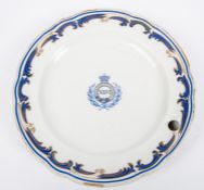 A scarce Victorian pottery serving plate of the 46th Madras Native Infantry, decorated with