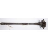 A heavy mediaeval style "morning star" mace, fabricated steel shaft, cast head. GC £80-100