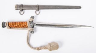 A Third Reich Army officer's dagger, by Alcoso, Solingen, with orange grip, in its sheath with