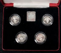 Elizabeth II £1 silver proof collection 1984-1987 (4 coins), Brilliant uncirculated, in their