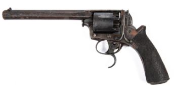 A 5 shot 54 bore Tranter double trigger percussion revolver, 11½" overall, barrel 6½", the top strap