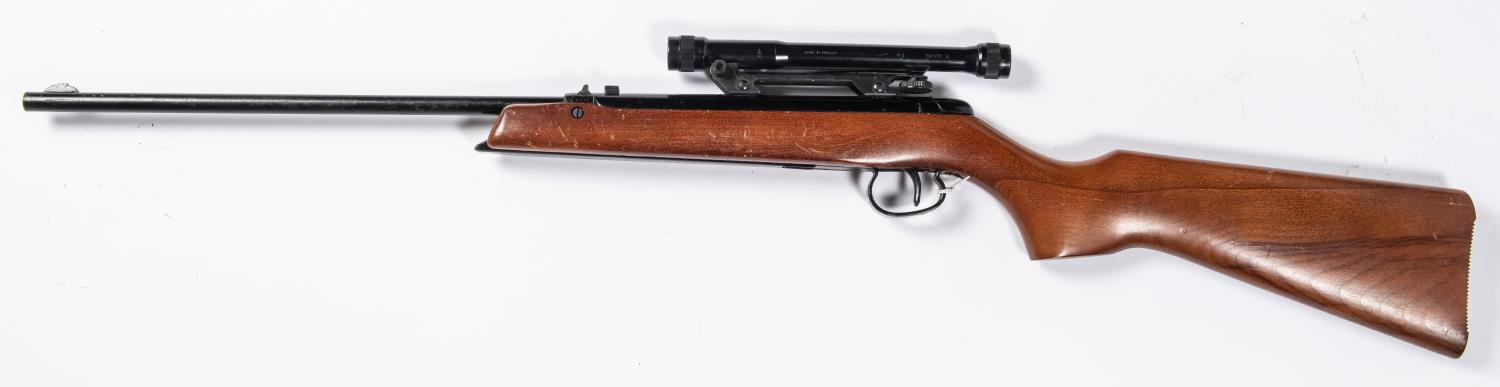 A .177" BSA Merlin underlever air rifle, number KA6331 (1964-1968), with 2x BSA Mark II plastic