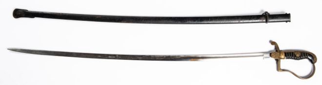 A Weimar Republic period German Infantry officer's sword, plated blade 33", by Alcoso, Solingen, the