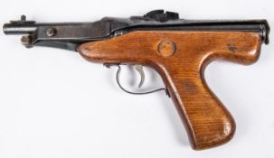 A .177" Diana Mark IV air pistol, later model with no huntress logo on top cocking lever, and with